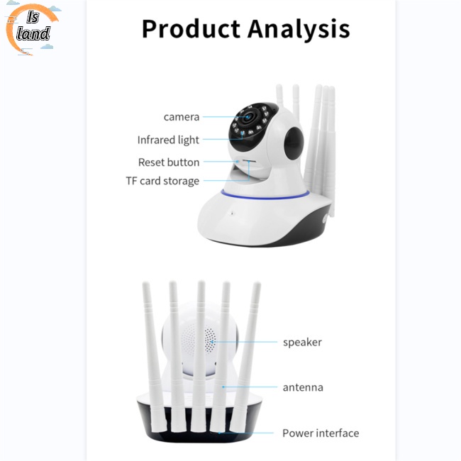 Camera Giám Sát 360 Độ Nhìn Ban Đêm Hd 10m Kết Nối Wifi Điều Khiển Từ Xa