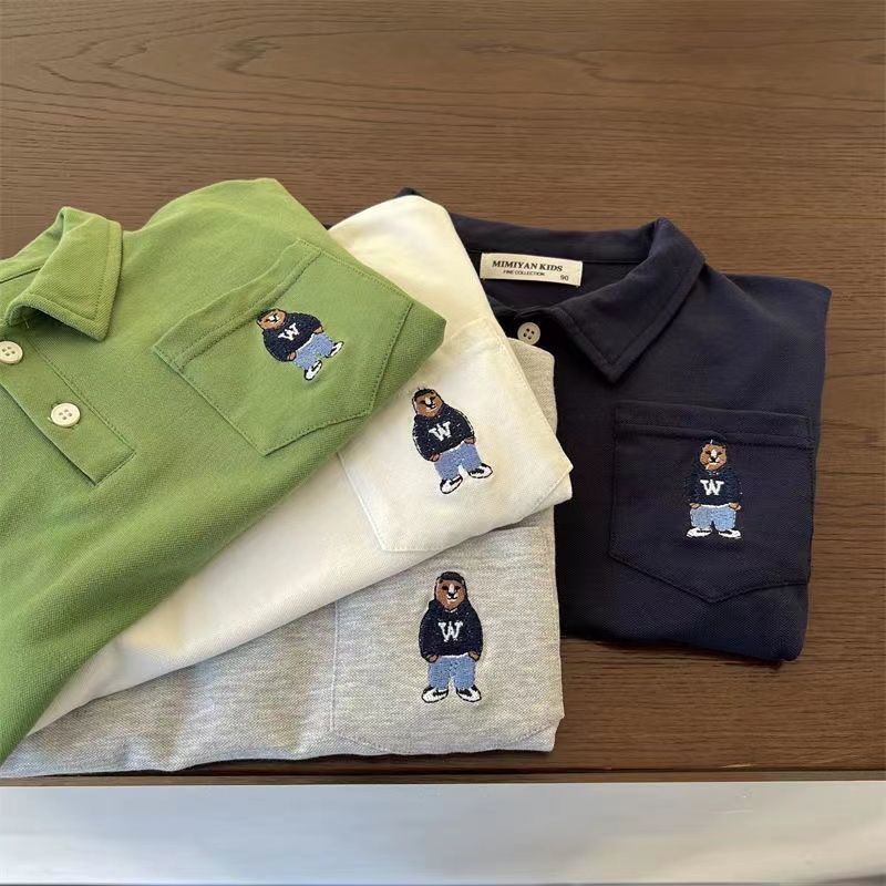 Áo Thun polo Cotton Ngắn Tay Phong Cách Mới Mùa Hè Cho Bé Trai