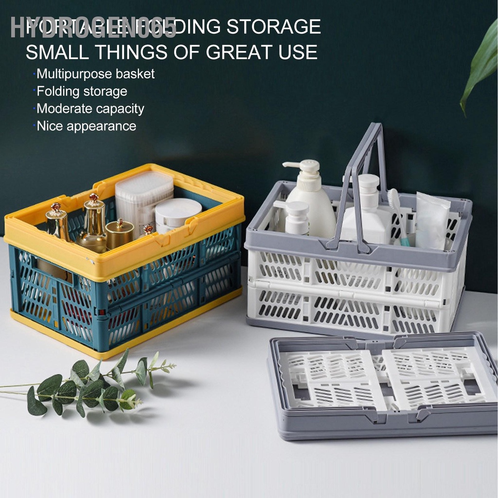 Hydrogen065 Giỏ có thể gập lại tay cầm Thùng lưu trữ chống nước PP cho nhà bếp phòng ngủ văn