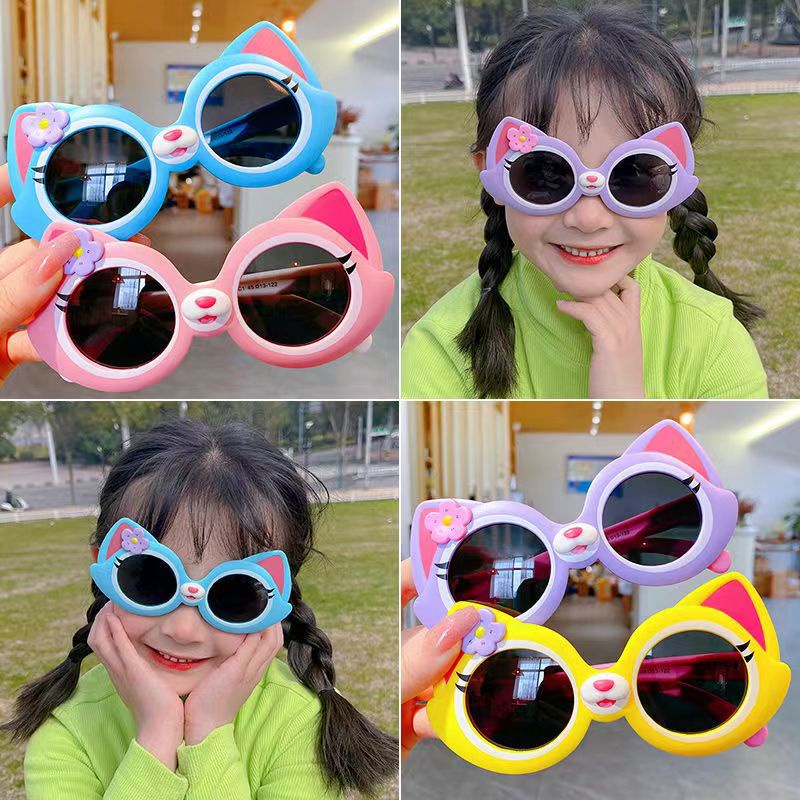 Kính Mát Họa Tiết Hoạt Hình Dễ Thương Dùng Làm Đạo Cụ Chụp Ảnh Cho Bé Gái