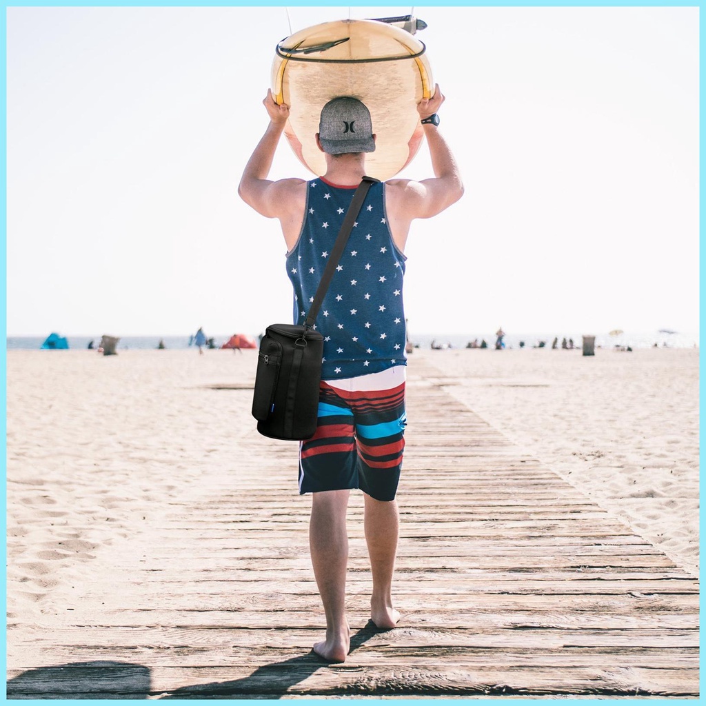 Túi Đựng Bình Nước Thể Thao Có Khóa Kéo Kèm Dây Đeo Gọn Nhẹ Cho Chìa Khóa Màu Đen tdevn