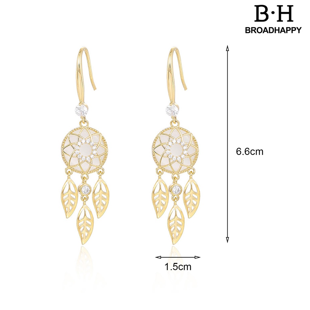 1 Cặp Bông Tai bh.f / 1 Cặp Hình Dreamcatcher Đính Đá Thời Trang