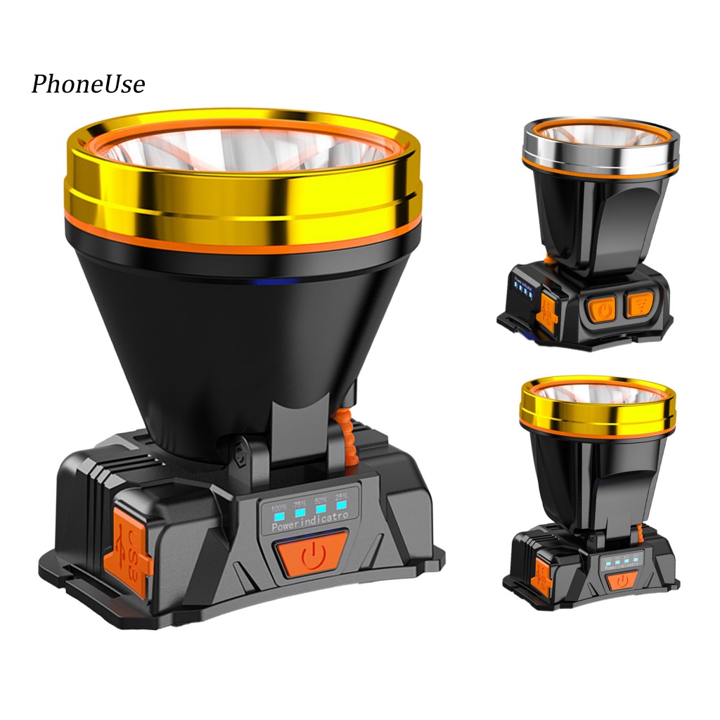 Đèn LED Đeo Đầu Bằng Nhựa PU Sử Dụng Pin Tiện Lợi Cắm Trại