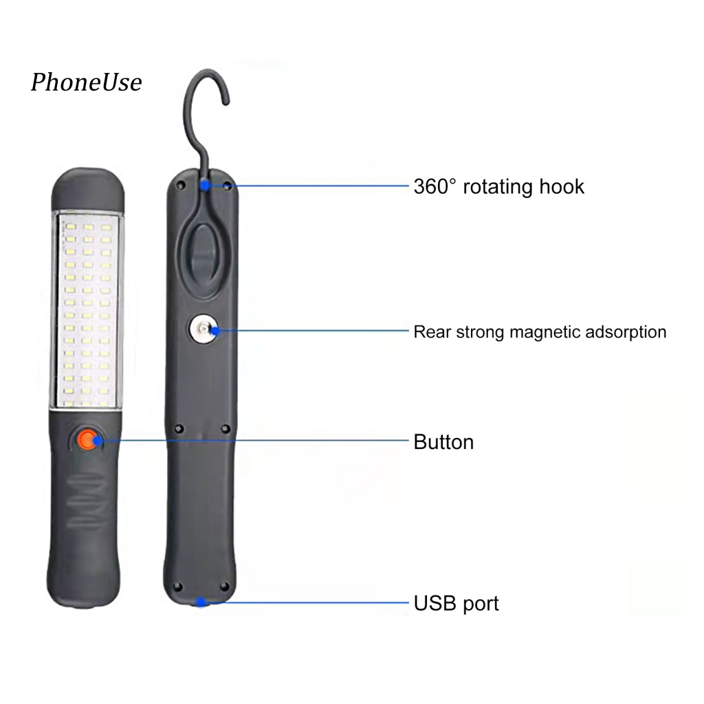 Đèn LED Mini Từ Tính Siêu Sáng Đa Năng Chống Thấm Nước Bằng Da PU Di Động An Toàn Cho Hoạt Động Cắm Trại