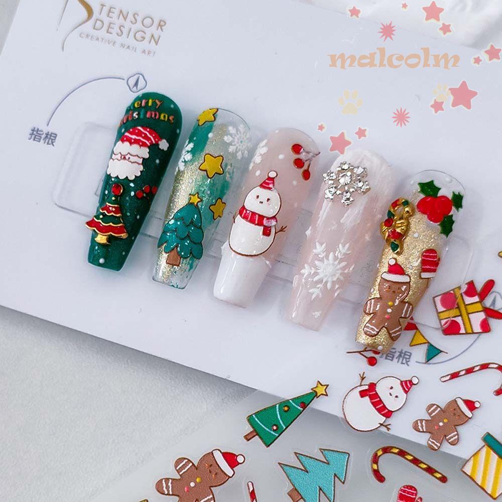 Sticker Dán Móng Tay Tự Dính Họa Tiết Giáng Sinh