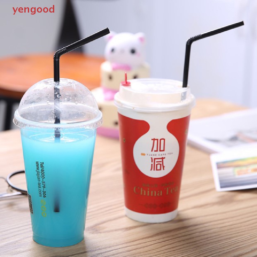 (YGD) 100 Ống Hút Nhựa Dẻo Dùng Một Lần Với Giấy Gói Cá Nhân