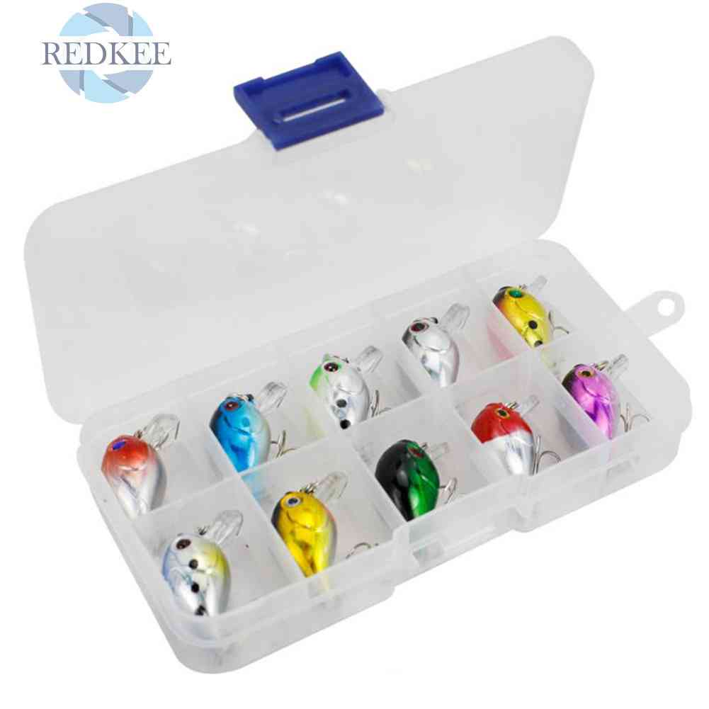 Set 10 Mồi Giả Nhử Cá Bằng Nhựa Gắn Kèm Móc Câu