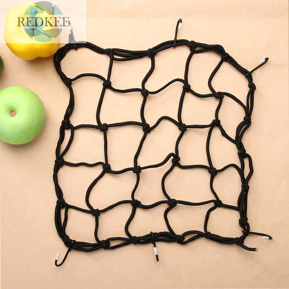 Lưới Giữ Hành Lý Co Giãn 28cm * 28cm Có Móc Gắn Xe Đạp / Xe Máy