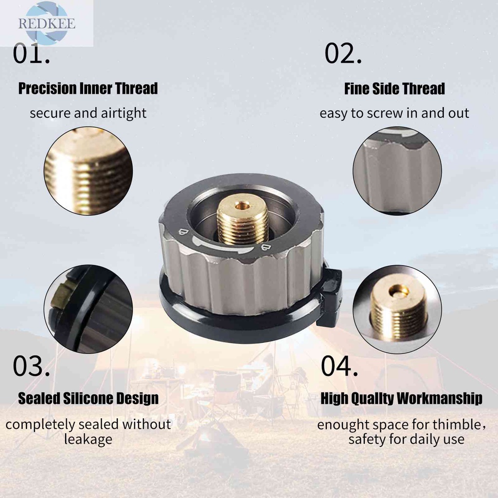 Bộ Chuyển Đổi Bếp Ga Cắm Trại Tự Động Màu Đen