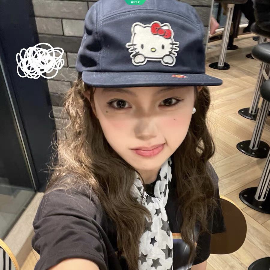 SANRIO Mũ Lưỡi Trai Họa Tiết Hello Kitty Y2k Dễ Thương Thời Trang Xuân Hè Cho Nữ