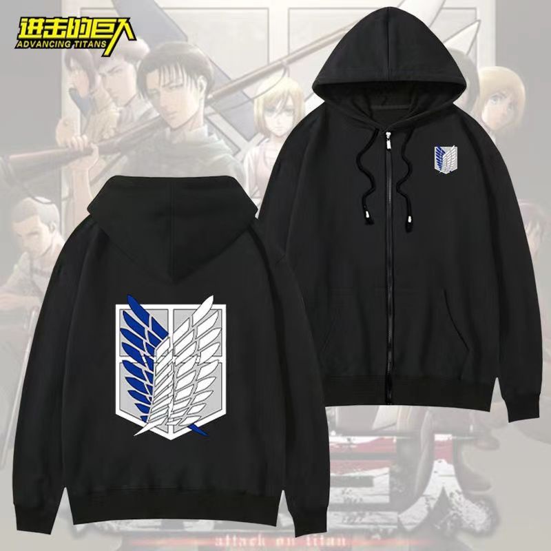 Áo Khoác Hoodie Có Khóa Kéo In Hình Anime Attack ON TITAN