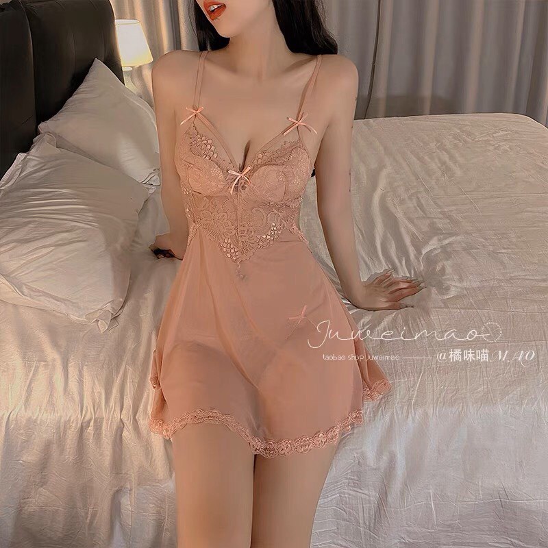Váy ngủ sexy cao cấp / Đầm ngủ ren mềm 2 màu tôn da cực xinh CV89 CICI BONITA HCM