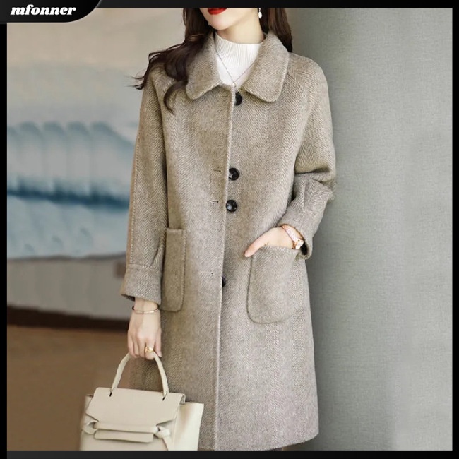 Áo Khoác Len Dày Tay Dài Màu Sắc Thời Trang Cho Nữ