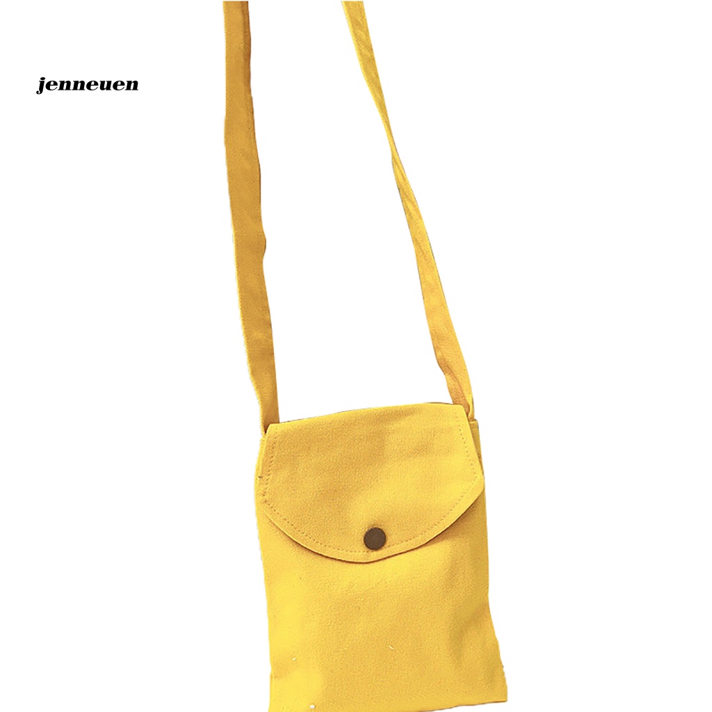 Jen Túi Đeo Chéo Vai Unisex Đa Năng Màu Trơn Có Khóa Cài Bên Trong Thêu Tinh Tế Sử Dụng Hàng Ngày