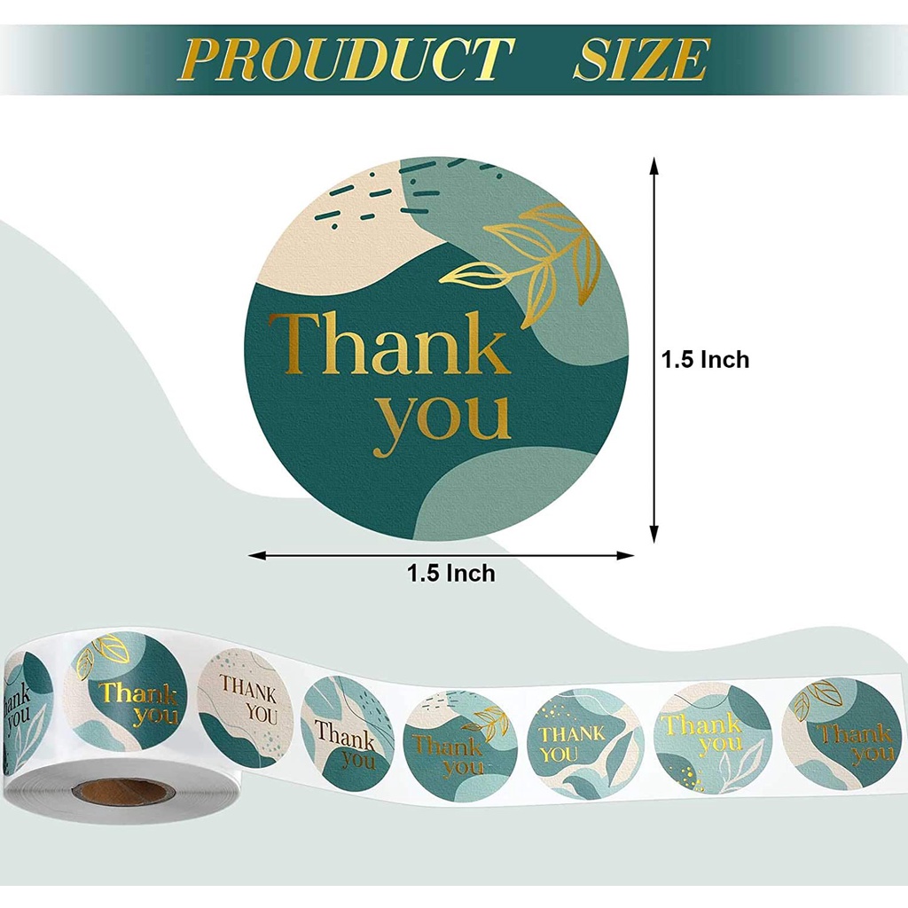 Cuộn 500 Nhãn Dán Tròn In Chữ Thank You Trang Trí Túi Quà