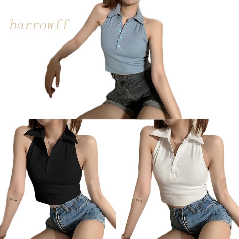 Áo Crop Top Không Tay Cổ Chữ V Màu Sắc Thời Trang Gợi Cảm Cho Nữ