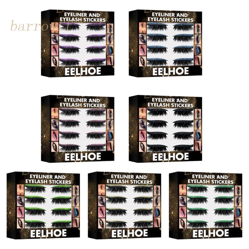 Set 4 Cặp Lông Mi Giả 7 Màu Sắc Lấp Lánh Tái Sử Dụng Được