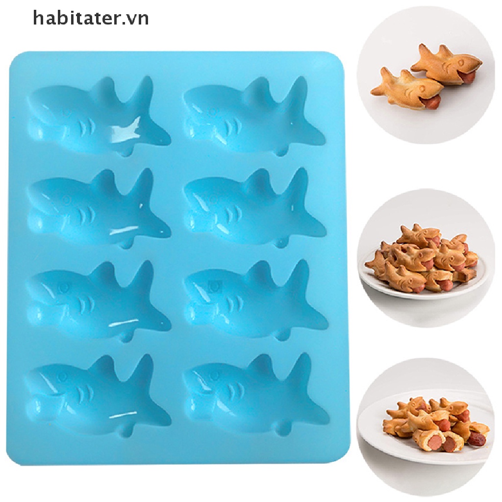 Khuôn Silicon Làm Bánh Hình Cá Mập 3D Độc Đáo