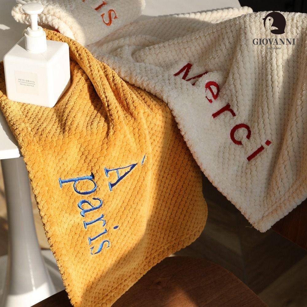 Giovanni Khăn Lau Tay Sợi Nhỏ Dày Dặn Thấm Hút Nước Nhanh Khô Thêu Chữ