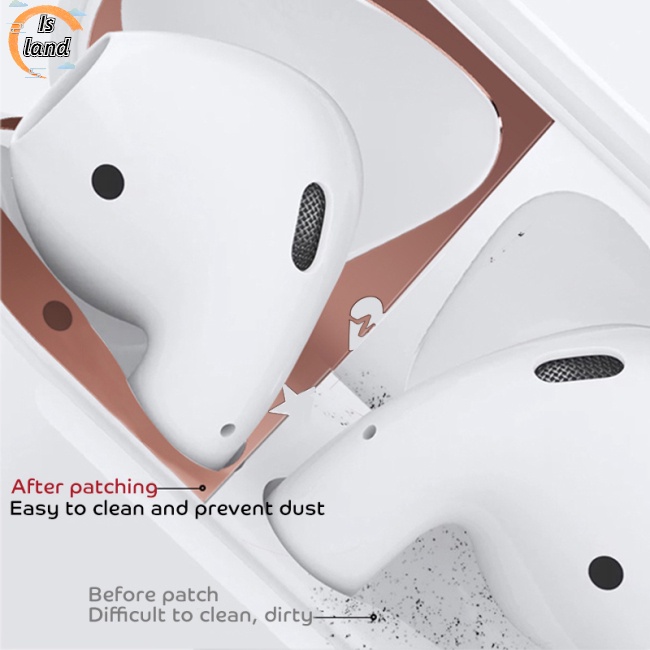 Vỏ Bảo Vệ Hộp Sạc Tai Nghe Airpods 1 / 2 Bằng Kim Loại Mạ Điện Chống Bụi