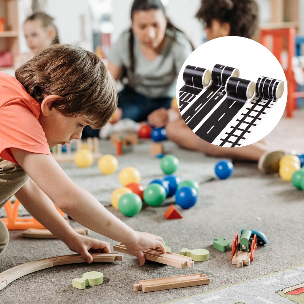 4 Cuộn Băng Keo Dán Đường Ray Xe Hơi Đồ Chơi DIY Cho Trẻ Em