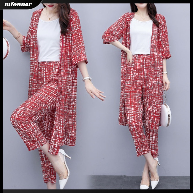 Set Đồ 3 Món Gồm Áo Khoác Cardigan Kèm Quần Dài Thời Trang Cho Nữ