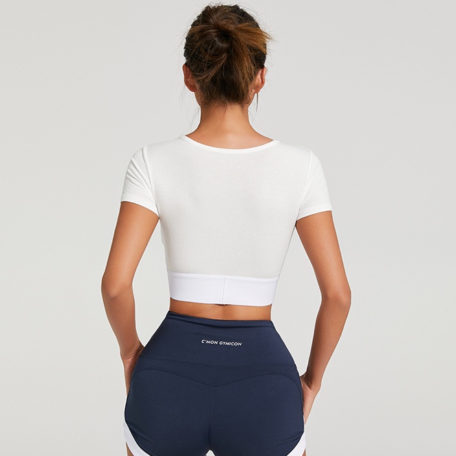 Áo Thun Thể Thao Tay Ngắn Có Miếng Đệm Thoáng Khí Thời Trang Cho Nữ