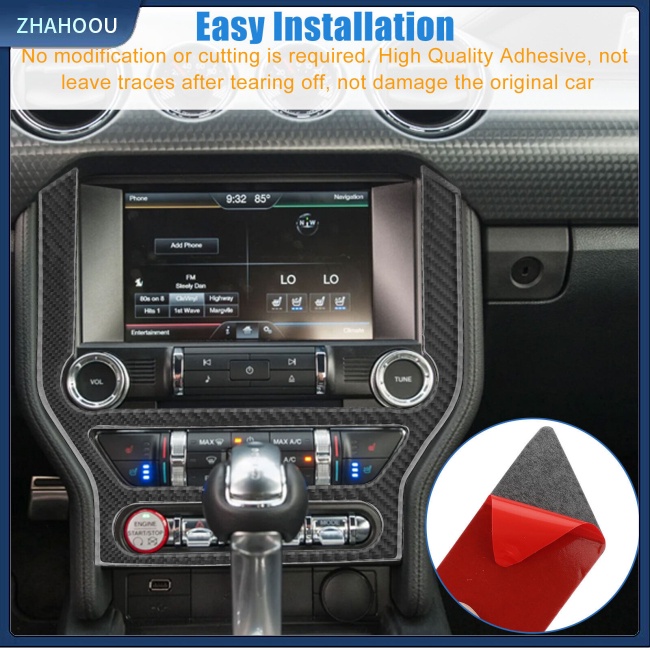 ☃Nhà Cửa☃ Miếng Dán In Họa Tiết Sợi Carbon Trang Trí Bảng Điều Hướng Xe Hơi Mustang