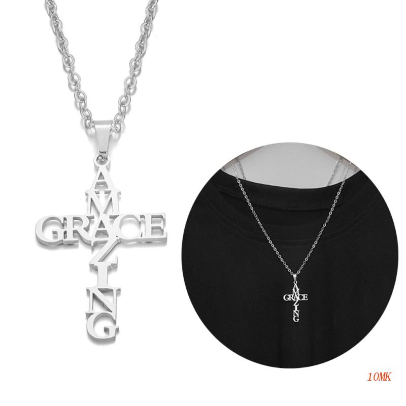 Vòng cổ Thép Không Gỉ Mặt Thánh Giá Phong Cách Retro