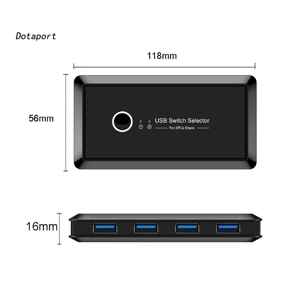 Bộ Chia 2 Cổng Usb 3.0 KDDT Sang 4 Thiết Bị Cho Máy In, Bàn Phím, Chuột, Máy