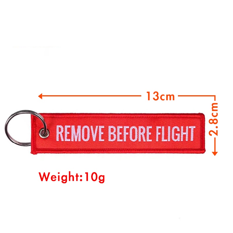 1 Móc Khóa Thêu Chữ Remove Before Flight Thời Trang Cá Tính