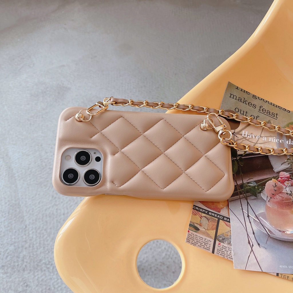 Ốp Điện Thoại Da Màu Tím Có Dây Đeo Chống Rơi Cho iPhone 12 11 Pro Max 12pro 11