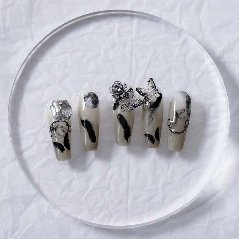 Miếng Dán Trang Trí Móng Tay Hình Bướm / Trái Tim / Hoa Thời Trang