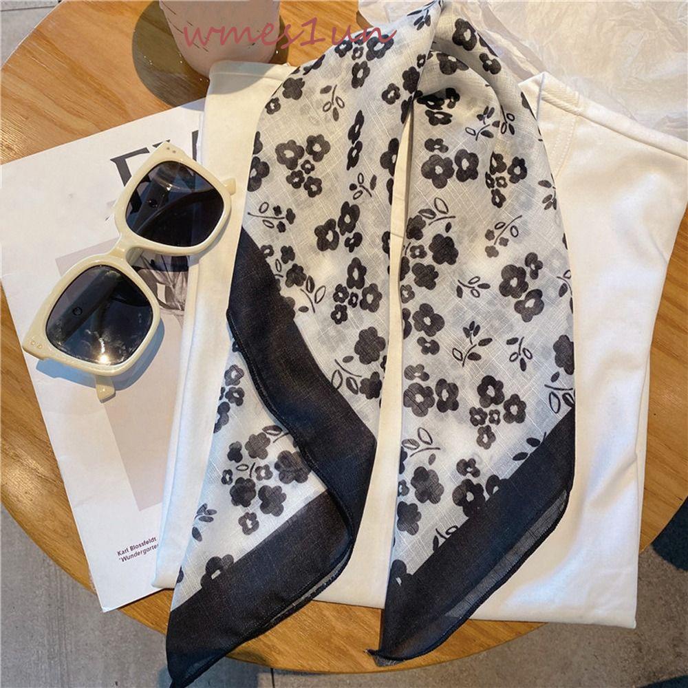 Khăn Choàng Cổ Vuông 15H In Họa Tiết Kẻ Sọc / Ngôi Sao / Hoa Xinh Xắn Thời Trang Đi Biển Cho Nữ