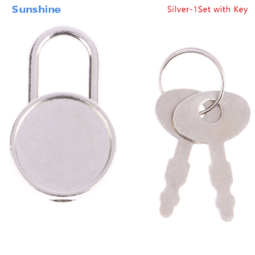 1 Bộ Ổ Khóa Tròn Mini Đính Kim Cương Kèm Chìa Khóa Cho Hành Lý / Trang Sức / Vali / Hộp Quà