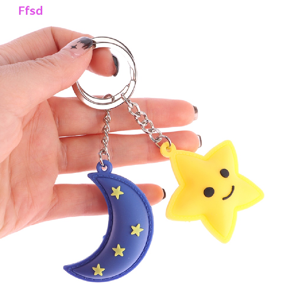 {Ffsd} Móc Khóa Hình Ngôi Sao Mặt Trời Mặt Trăng Lãng Mạn Dễ Thương Làm Quà Tặng