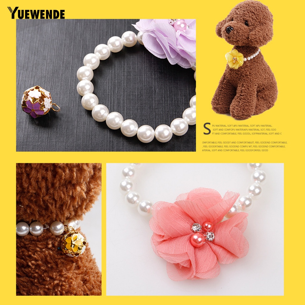 Ye.b Vòng Cổ Da Co Giãn Đính Ngọc Trai Giả Cho Chó Cưng Lễ Hội