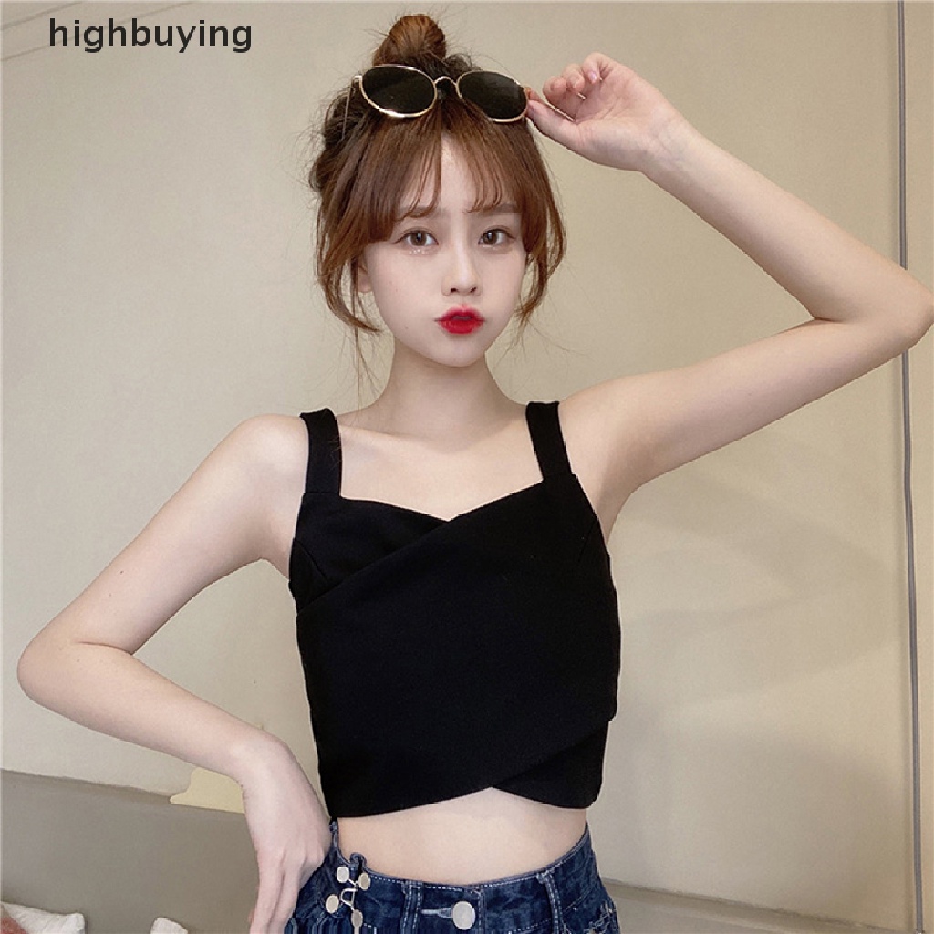 Hbvn Belle Áo Hai Dây Màu Trơn Phối Khóa Kéo Gợi Cảm Mùa Hè Cho Nữ