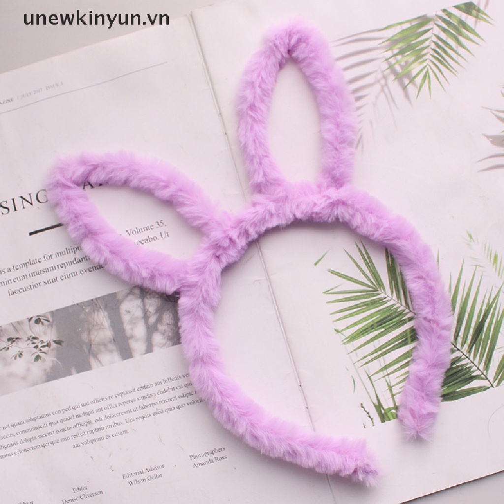 Băng Đô Tai Thỏ Phối Lông Nhung Mềm Mại Dành Cho Người Lớn Và Trẻ Em