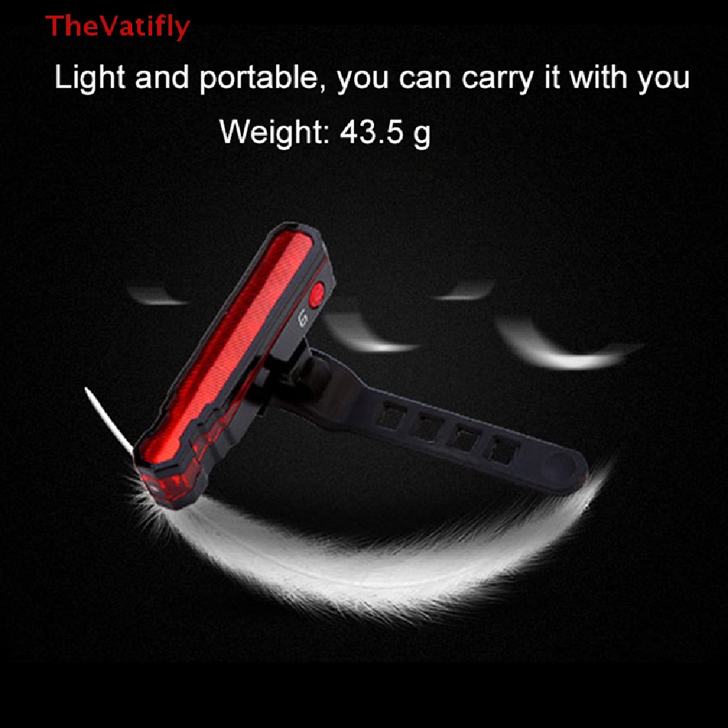 Set 1 / 2 Đèn LED Cảnh Báo 5 Bóng 3 Chế Độ Gắn Đuôi Xe Đạp