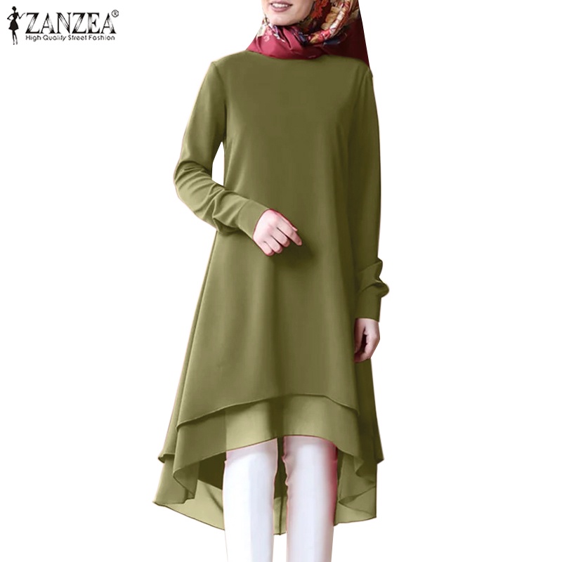 Zanzea Áo Thun Dài Tay Phong Cách Đường Phố Hồi Giáo Cho Nữ