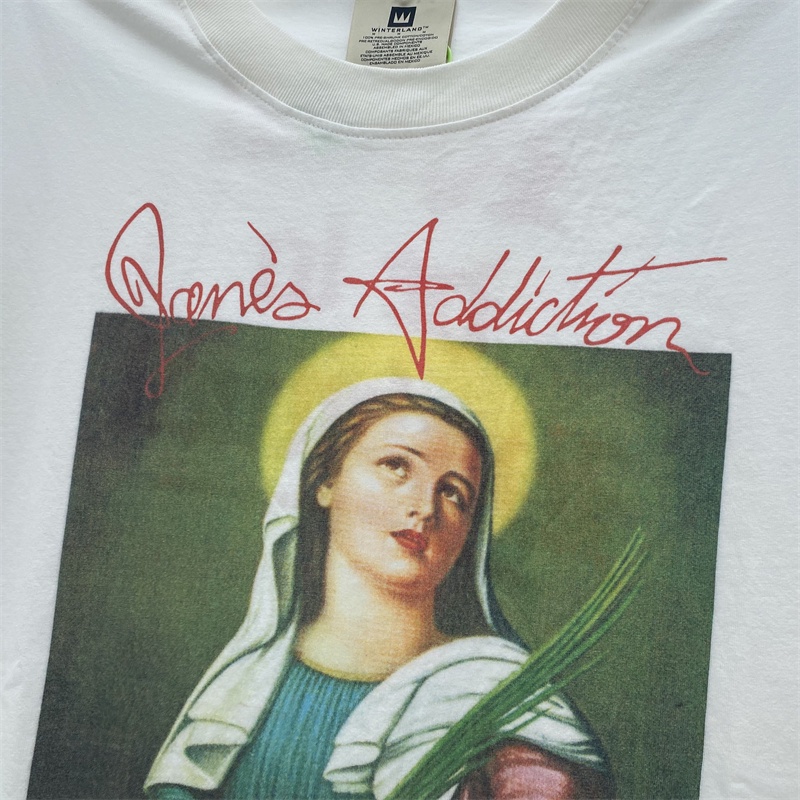 The- Ma-donna &amp; - Áo Thun Tay Ngắn In Mực Trắng Cổ Điển Thời Trang Mới Nhất Madonna Lucy Xịt Rửa Trực Tiếp In Vintage Thủ Công Nước do old Thủ Công Llktyfujrtgmgse