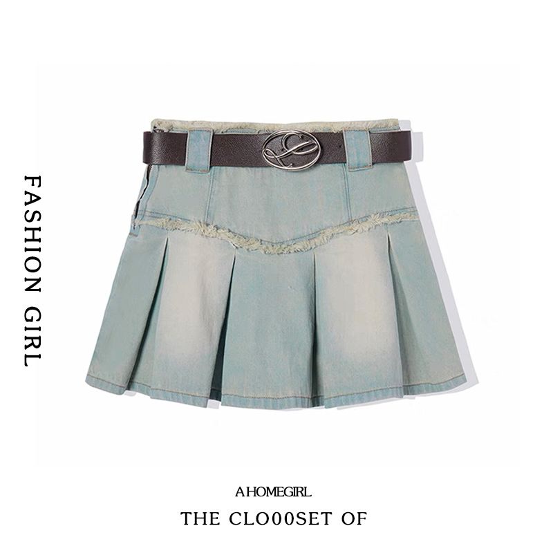 [F &amp; X] Chân Váy Denim Ngắn Lưng Cao Size Lớn Phong Cách Retro Mỹ Mùa Hè Mới Cho Nữ