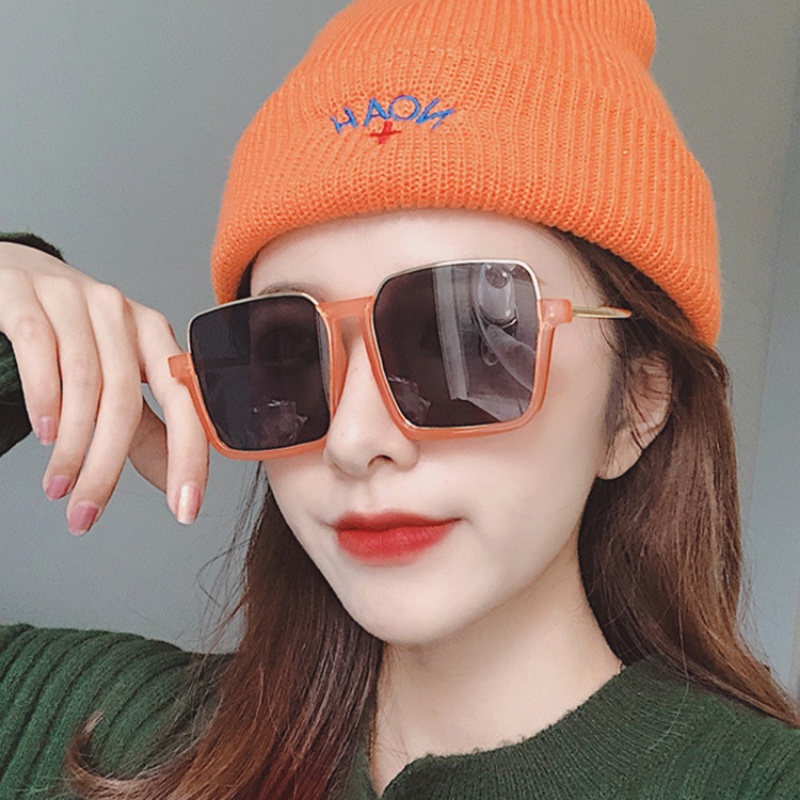 (AIMURUSI) COD Kính Râm Nửa Gọng Phẳng Đa Năng Gọng Lớn Chống Ánh Sáng Xanh Lam Phong Cách Hàn Quốc Cổ Điển