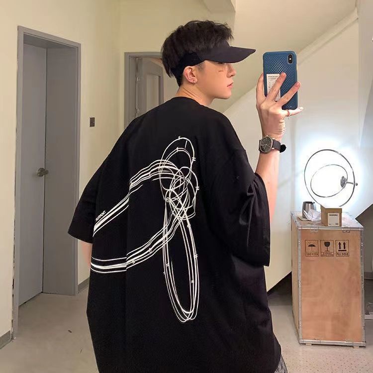 Áo Thun Tay Lửng Dáng Rộng Mỏng Thời Trang Mùa Hè Mới Cho Nam