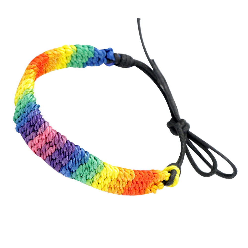 Vòng Tay Giả Da Nhiều Lớp Màu Sắc Cầu Vồng Phong Cách Vintage