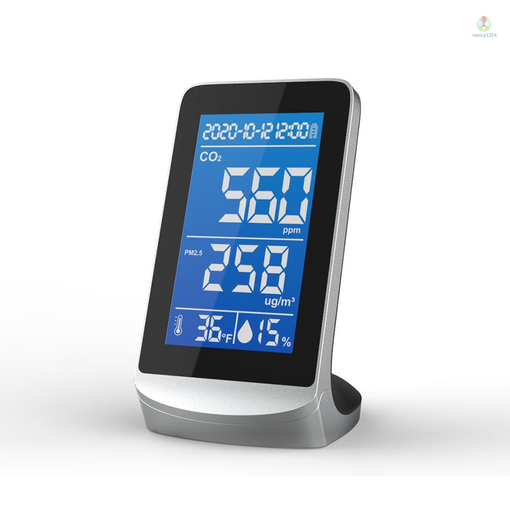 Máy Phân Tích Chất Lượng Không Khí CO2 PM2.5 DM72D Màn Hình Kỹ Thuật Số Đa Chức Năng Để Bàn Trong Nhà Và Ngoài Trời