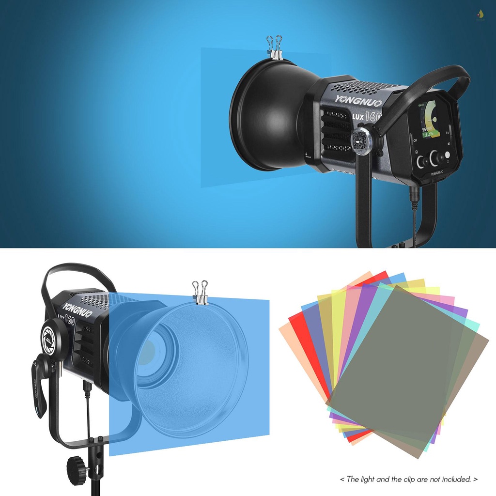 ANDOER Set 9 * 2 Tấm Lọc Bằng Nhựa Trong Suốt 30 * 21cm / 12 * 8.3in Cho Đèn LED Studio