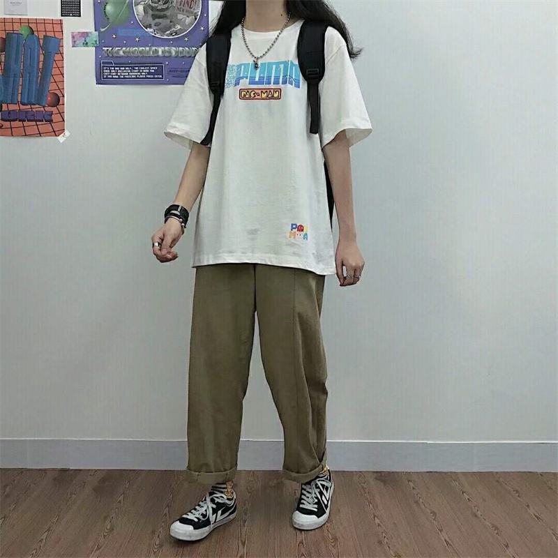 Áo Thun Cotton Tay Ngắn Dáng Rộng Plus Size Unisex