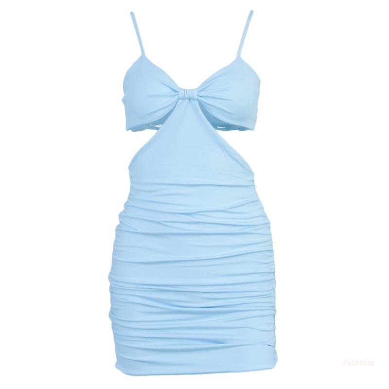 R Mới Bộ Đồ Bơi Bikini Xếp Ly Nhún Bèo Hở Lưng Quyến Rũ Dành Cho Nữ